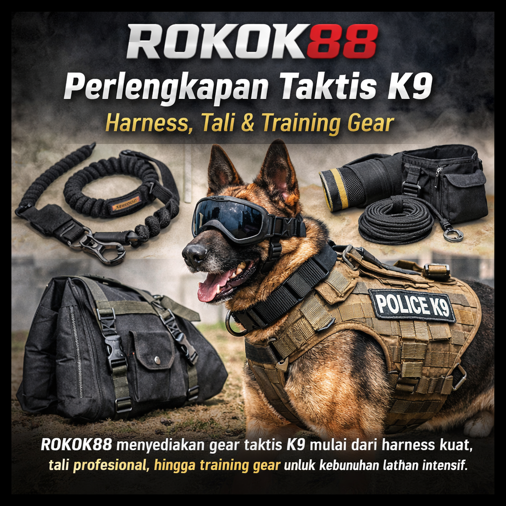 ROKOK88 - Perlengkapan Taktis K9 | Harness, Tali & Training Gear